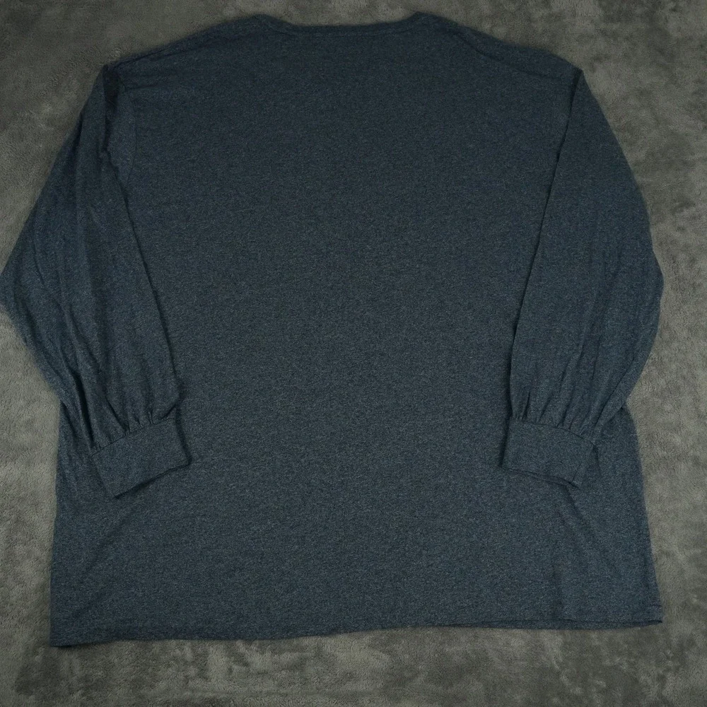 Polo Ralph Lauren Long Sleeve Shirt Men 3XLT Blue Heather V-Neck Cotton Big Tall